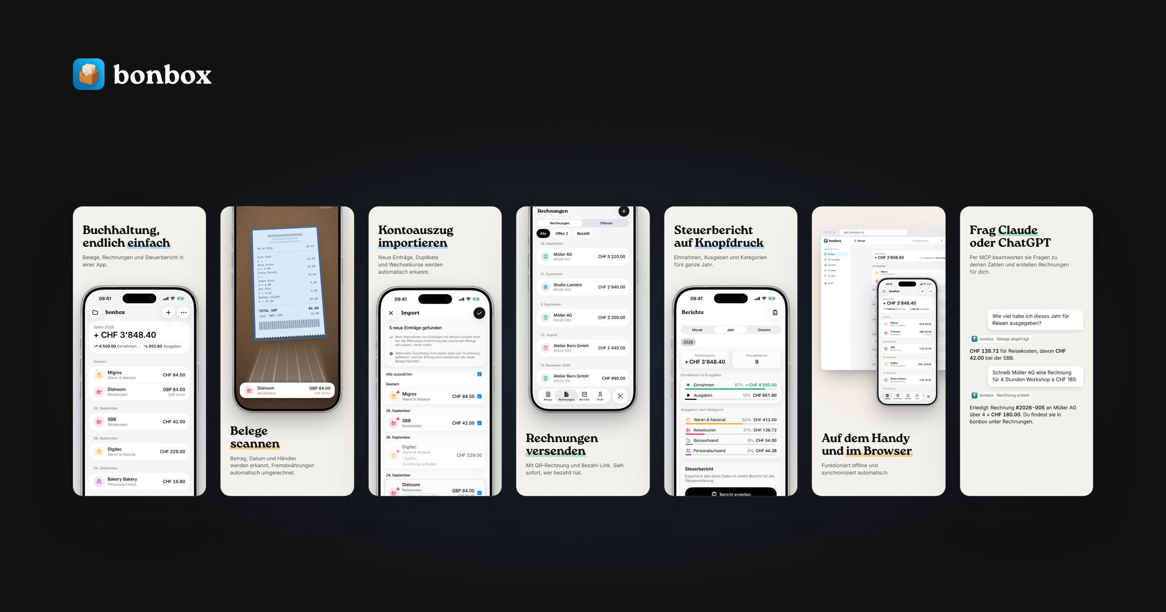 bonbox 1.8 — Rechnung per Link, Belege per E-Mail