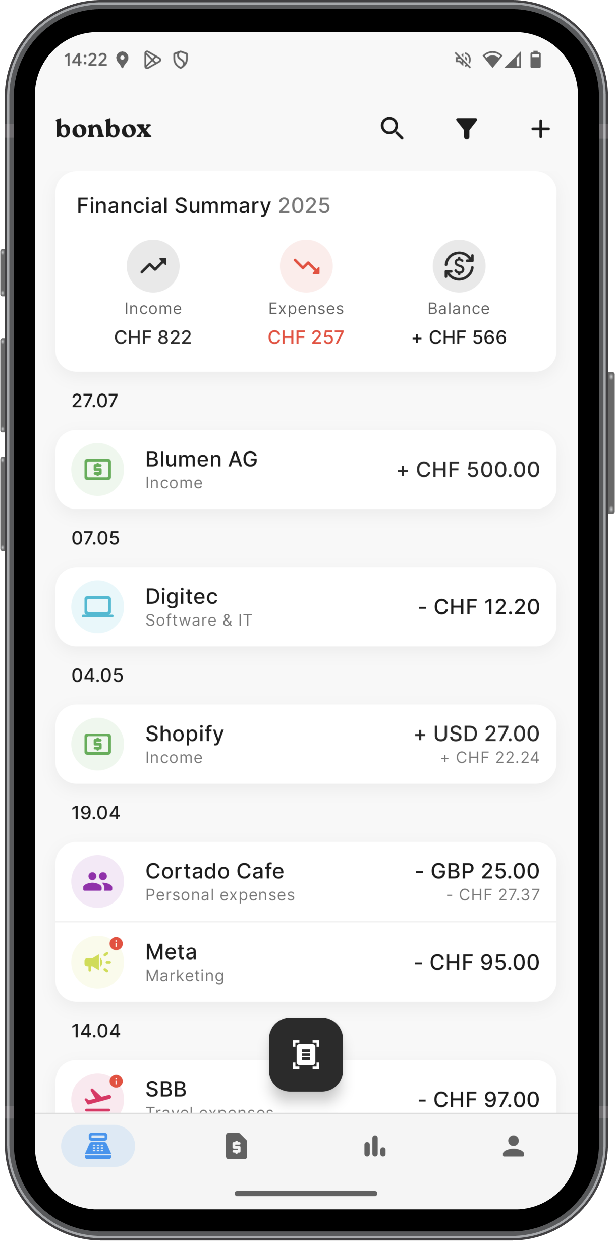 bonbox app screenshot